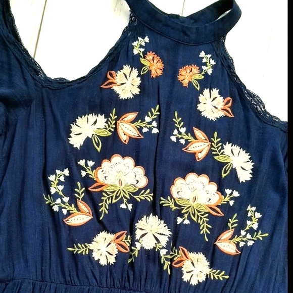 Navy Cold Shoulder Dress | SZ•XXL - Picture 3 of 9